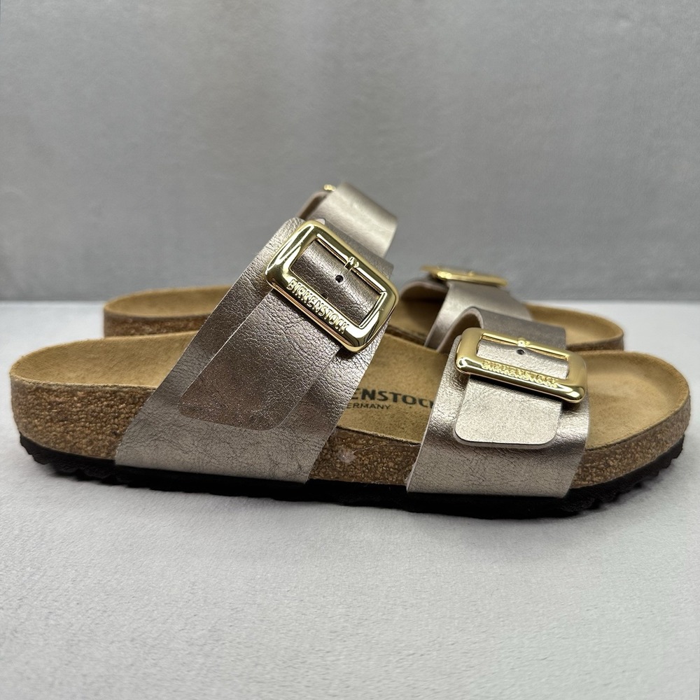 Birkenstock Sydney Luxe Buckle Womens Size 9 Sandals Graceful Taupe Birko-Flor